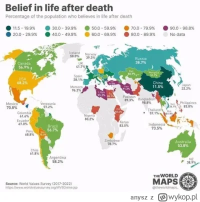 anysz - #mapporn #religia Wiara w życie pozagrobowe