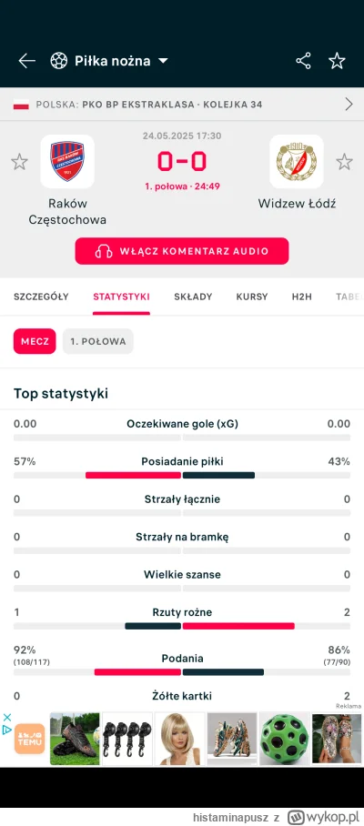 histaminapusz - Świetne xG meczu o mistrzostwo Polski ( ͡° ͜ʖ ͡°)
#mecz