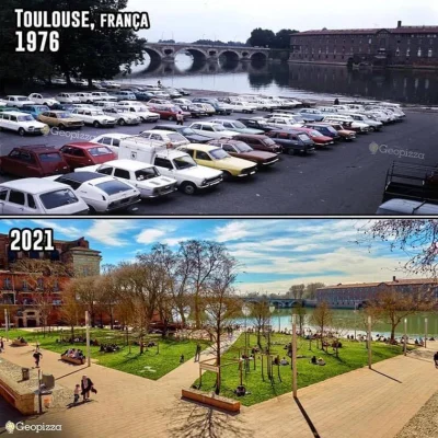 CrazyZdzich - Tuluza, Francja. Likwidacja miejsc parkingowych na rzecz przyjaznej prz...