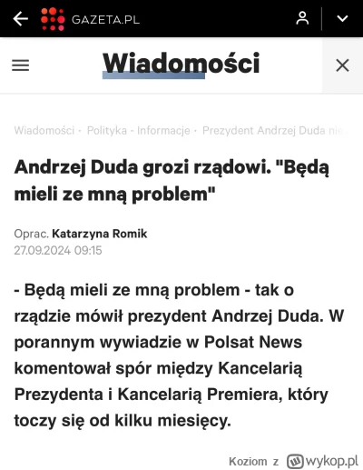 Koziom - Czy #takdlarozwoju już jest oburzone słowami prezydenta czy tylko to działa ...