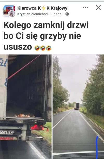 Cyngwajs - Gdyby nie kierowca tira to kto by przywiózł świeże grzyby?
#grzyby #kierow...