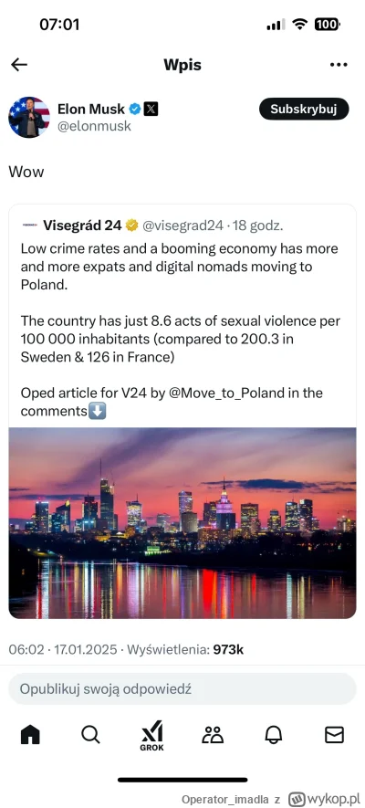 Operator_imadla - Elon powiedział wow o Polsce, dzisiaj cały dzień wszystkie media bę...
