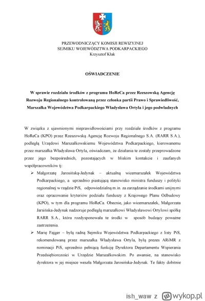 ish_waw - Na Podkarpaciu takie oświadczenie wyszło z Sejmiku, bo chyba wku*wieni, że ...