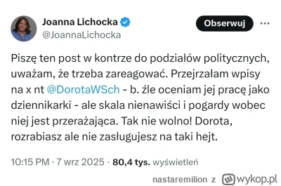 nastaremilion - hejt nakręcany przez pisowskich kundli z KZ jest tak duży, że nawet p...