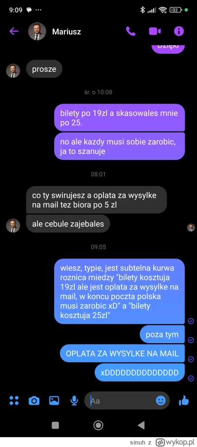 sinuh - Typ sprzedał mi bilety do kina plenerowego
Ta poczta robi się coraz bardziej ...