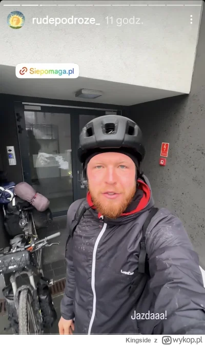 Kingside - Jeden znajomy wczoraj rowerem wyruszył do Turcji w ramach zbiórki dla chor...