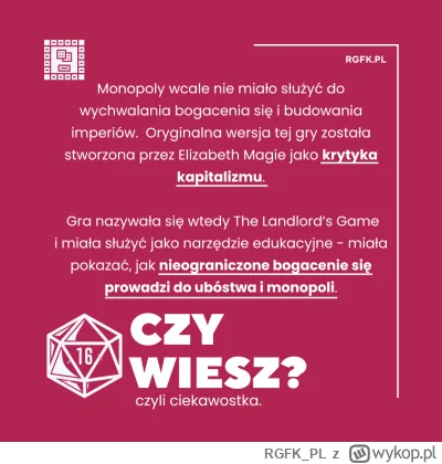 RGFK_PL - Elizabeth Magie stworzyła grę, by krytykować kapitalizm – a kapitalizm… ukr...