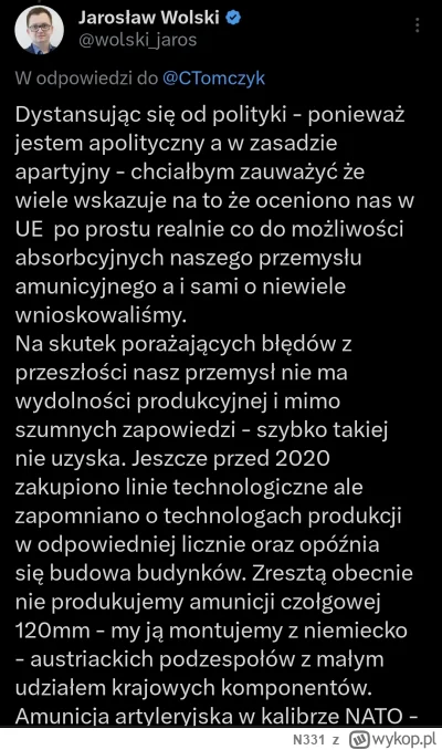 N331 - Dalsze szczegóły afery mniej już 1% z 500 milionów euro na amunicje. Zawinił S...