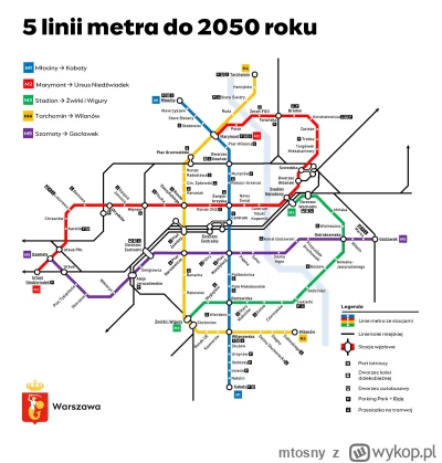 mtosny - Plany rozbudowy metra w ciągu kolejnego ćwierćwiecza. Artykuł mówi o tej żół...