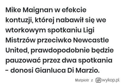 Matpiotr - Spoko, czyli do końca października go nie będzie.
#acmilan
#mecz 
#seriea