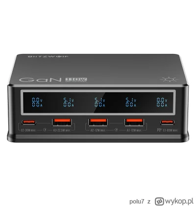polu7 - Blitzwolf BW-i9 110W 5-Port USB PD Desktop Charger w cenie 28.99$ (113.71 zł)...