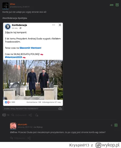 Kryspin013 - Nie ma fikołka, którego konfederata nie byłby gotowy zrobić w obronie pa...