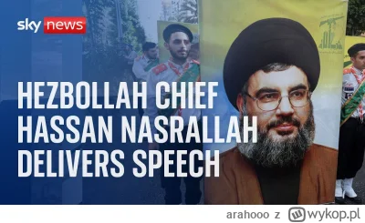 arahooo - #izrael Tu też będzie przemówienie Nasrallaha (Sky News), ale nie wiem czy ...
