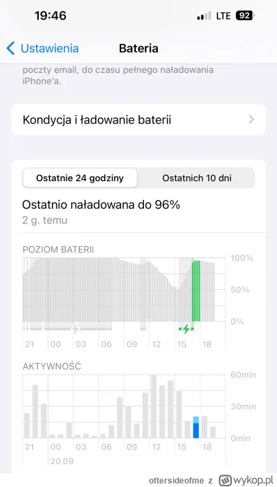 ottersideofme - @megaras: dziwne mi 4% ubyło w 2h 46min. Zrób force restart a jak nie...