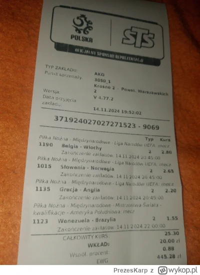 PrezesKarp - Dawać canarinhos to już się kameruje!!
#mecz #bukmacherka #pokazkupon