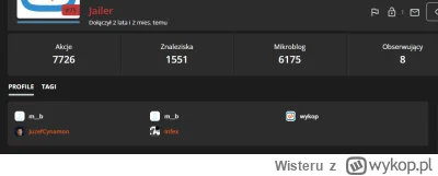 Wisteru - @Jailer: Masz dwa razy zaobserwowane konto m__b a jego post był w gorących,...