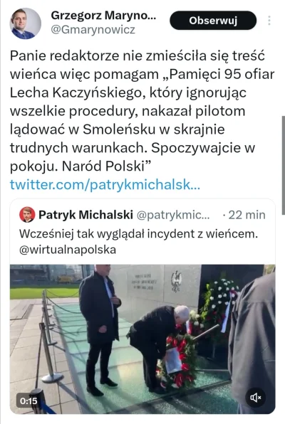 ortalionnajman - #polityka kaczynski oderwał tylko haniebną kartkę i odłożył wieniec
...