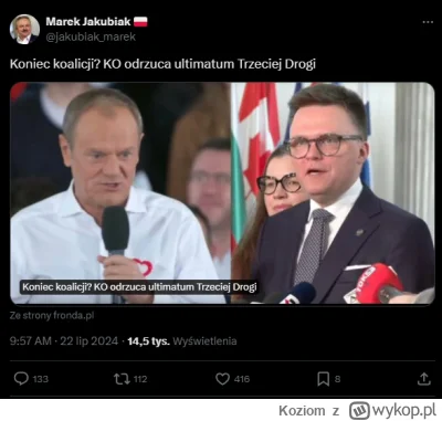 Koziom - Nie wiem czy Jakubiak trolluje czy jest podróżnikiem w czasie, ale w każdym ...