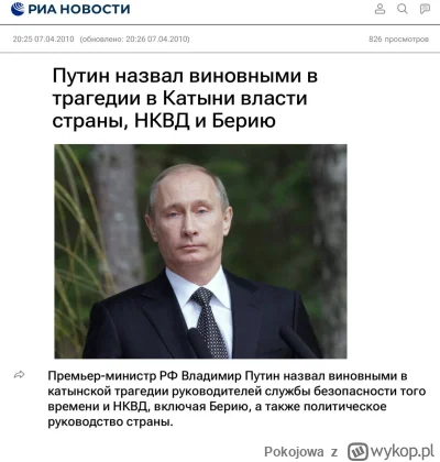 Pokojowa - Rok 2010: Putin oskarżył władze kraju i NKWD o tragedię w Katyniu

Premier...