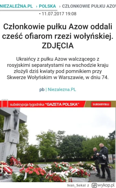 Ivan_Sekal - @AntyspoIeczny: można w rocznicę tak jak to robił AZOV kiedy memcen jesz...