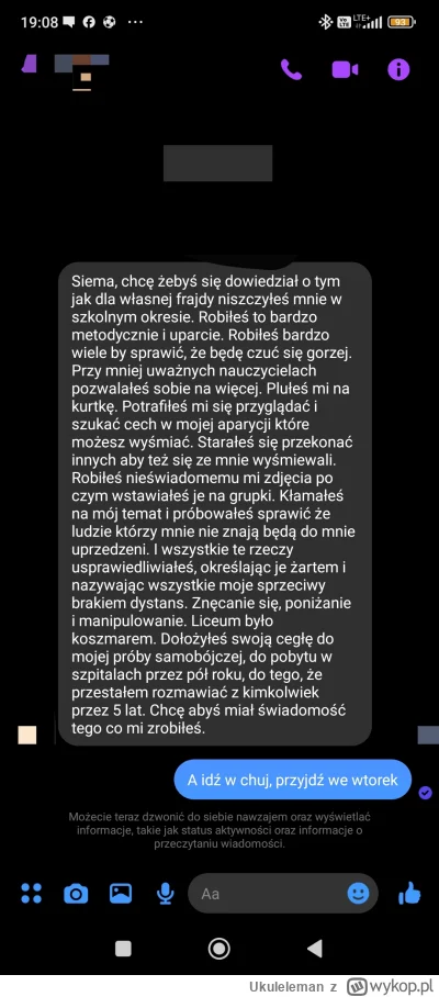 Ukuleleman - Jakiś chłop którego nie znam wysłał mi taką wiadomość, dobrze odpisałem?...