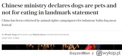 BayzedMan - Co trzeba miec w glowie, zeby bronic jedzenia psow? xDD 
Nawet Chinczycy ...