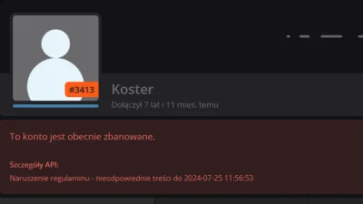 dzidek_nowak - @harold97: no to mirek @Koster dostał bana za obrazek z banderą co sob...