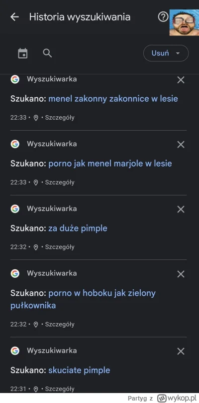 Partyg - #kononowicz #patostreamy 
Skuciata historia wyszukiwania mariana