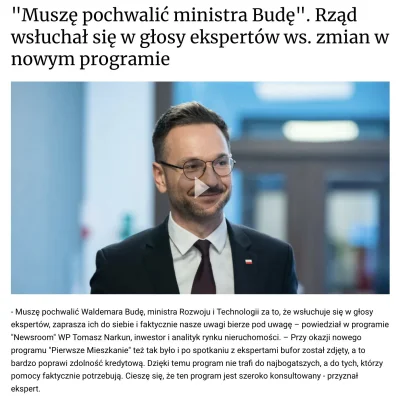 wredny_bombelek - >Muszę pochwalić Waldemara Budę, ministra rozwoju i technologii za ...