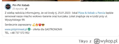 Tikyo - W kuchennych rewolucjach kebab z mięsem z #piripiri ? Skład robi wrażenie xD ...