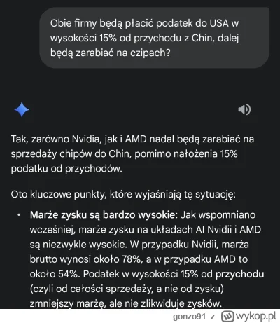 gonzo91 - @banzi zarówno AMD jak i NVIDIA dalej będą zarabiać na Chinach, tylko mniej...