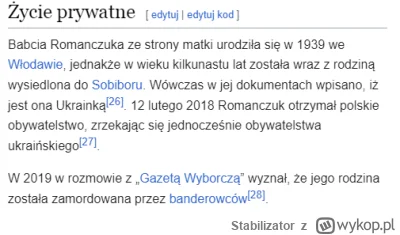 Stabilizator - @sinusik: Pisałem wczoraj ze Taras ma prawo nienawidzic bandere