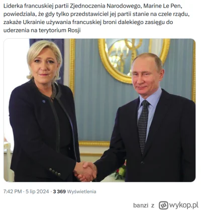 banzi - Szybko idzie. Nie no, przecież Le Pen nie jest wcale prorosyjska lewaki! To n...