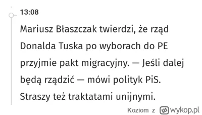 Koziom - To dziwne, bo pisowcy i konfiarze mówili, że Tusk podpisał ten pakt już w gr...