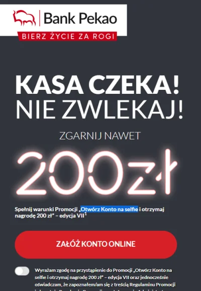 Magromo - Mirki, widzieliście tą promocję Konto za Selfie z Banku Pekao? 50 złotych z...