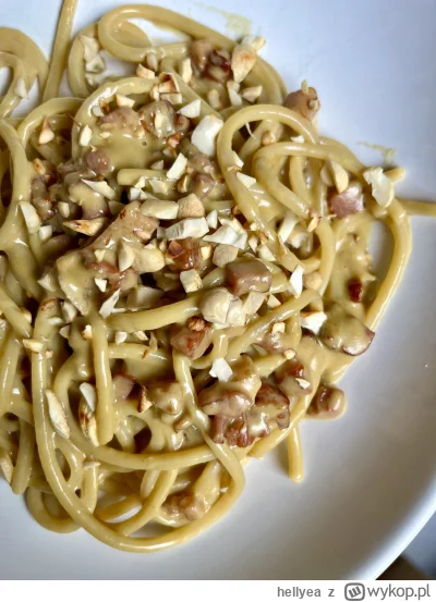 hellyea - Spaghetti z sosem pistacjowym z boczkiem.

Makaron gptujemy w osolonej wodz...