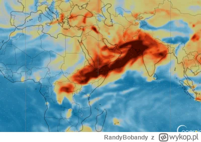 RandyBobandy - Stężenie dwutlenku siarki w Afryce i Azji po wybuchy wulkany w Etiopii...