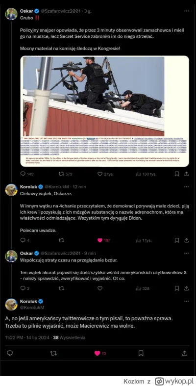 Koziom - Jakaś zielonka wrzuciła tutaj screena z 4chana, gdzie ponoć snajper opowiada...
