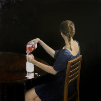 GARN - #sztuka #art #malarstwo #obrazy autor: David Pettibone | Spilled Milk | 2011 |...