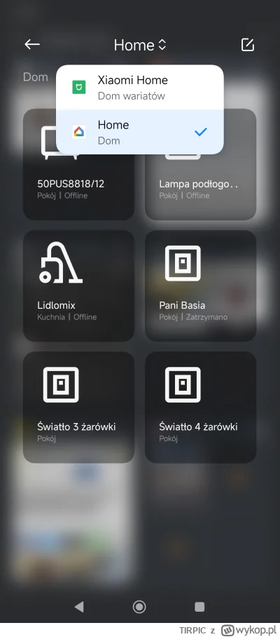 TIRPIC - @Publius: Uruchom to Xiaomi Home i na górze będziesz mógł sobie wybrać co ma...