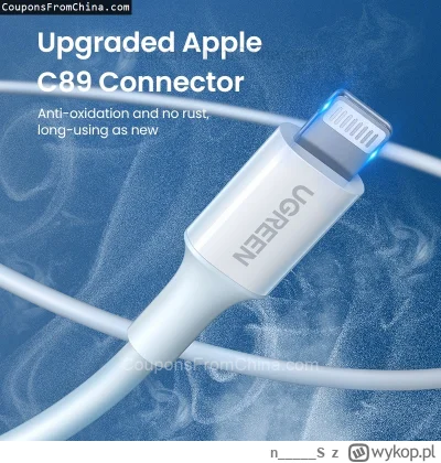 n____S - ❗ Ugreen MFi USB Cable for iPhone 1m
〽️ Cena: 9.70 USD (dotąd najniższa w hi...