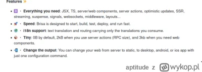 aptitude - Zakochałem się! 
Nowy framework Brisa! https://brisa.build/

To jest o wie...