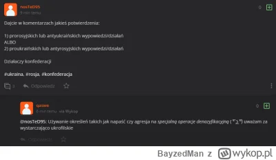 B.....n - >Używanie określeń takich jak napaść czy agresja na specjalną operacje dena...