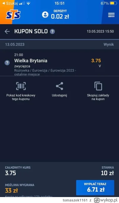 tomaszek1161 - Trzymam kciuki za Wielką Brytanią #eurowizja