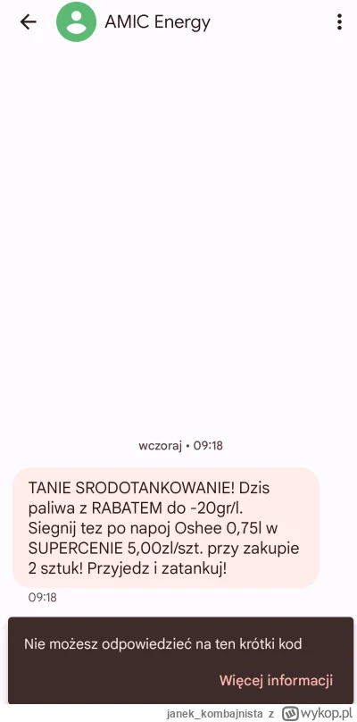 janek_kombajnista - Nie tylko #biedronka rozsyła #spam #paliwo
Dobrze, że nie napisal...