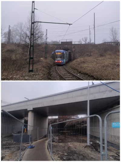 sylwke3100 - Tunelik tramwajowy na Szopienicach kiedyś i dziś.  Przebudowa węzła kato...