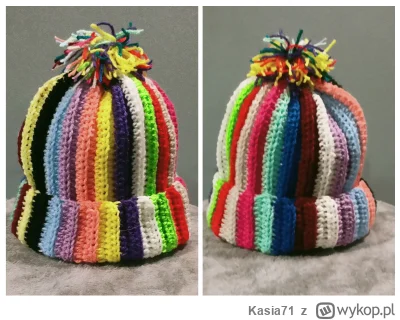 Kasia71 - Modne ostatnio czapki w paseczki :) #kasiaszydelkuje  #szydelkowanie  #hand...