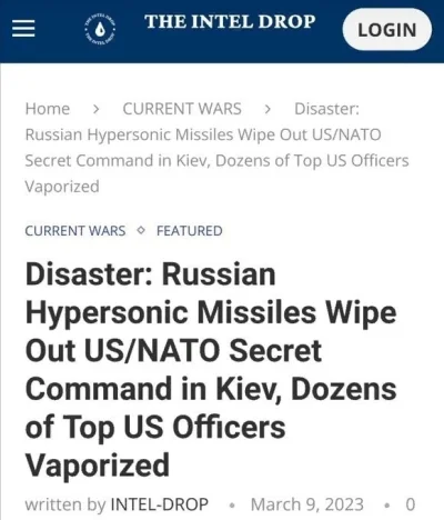 RUNDMC - Zachodnie publikacje piszą, że rosyjski pocisk hipersoniczny zniszczył centr...