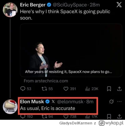 GladysDelKarmen - Ale to będzie żarło ( ͡° ͜ʖ ͡°)
#spacex #gielda