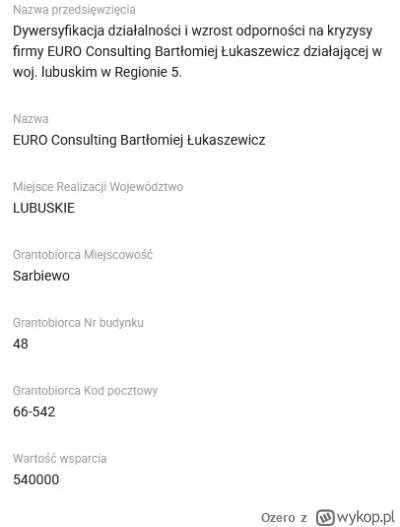 Ozero - #kpo Firma widmo, nic o niej nie wiadomo, poza wpisami z KRS i wnioskami o wy...